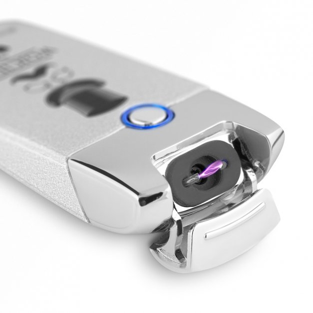 Zapalniczka plazmowa srebrna USB z grawerem dla gentlemana