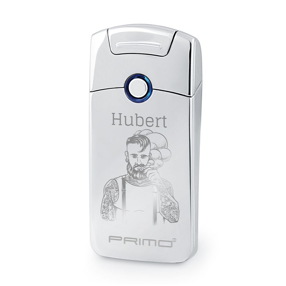 Zapalniczka plazmowa srebrna USB z grawerem dla tatuaysty