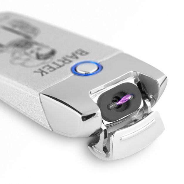 Zapalniczka plazmowa srebrna USB z grawerem dla tatuażysty
