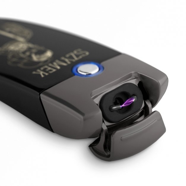 Zapalniczka plazmowa czarna USB z grawerem dla tatuażysty