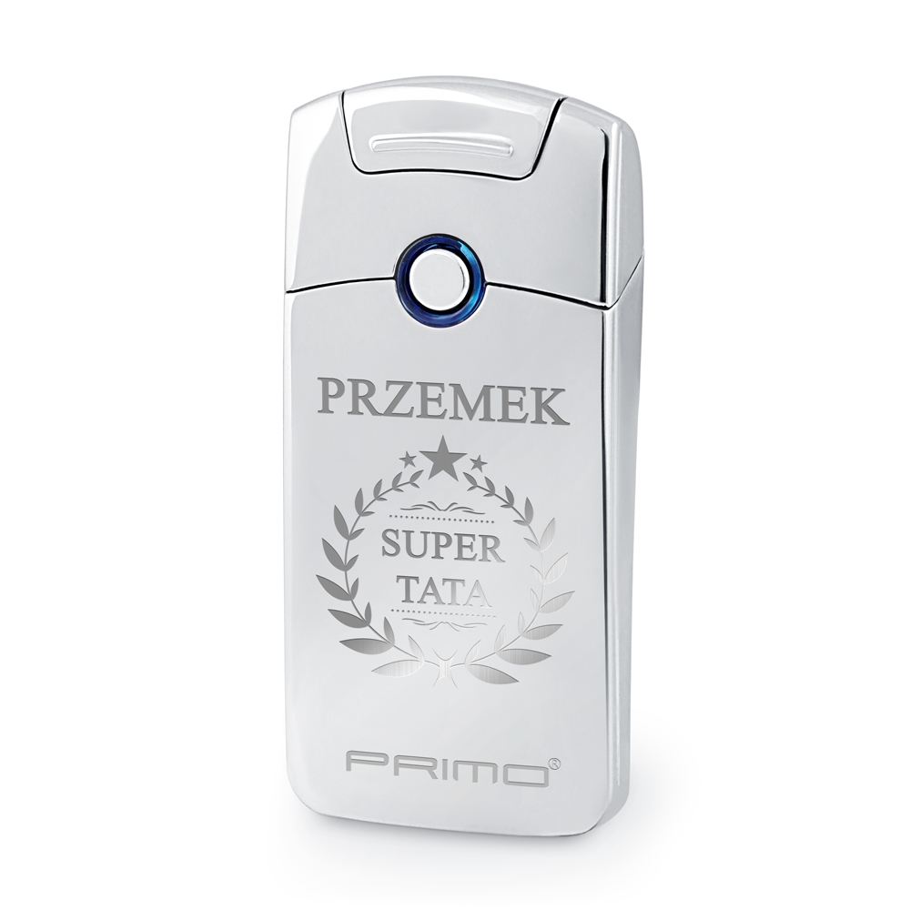 Zapalniczka plazmowa srebrna USB z grawerem dla taty