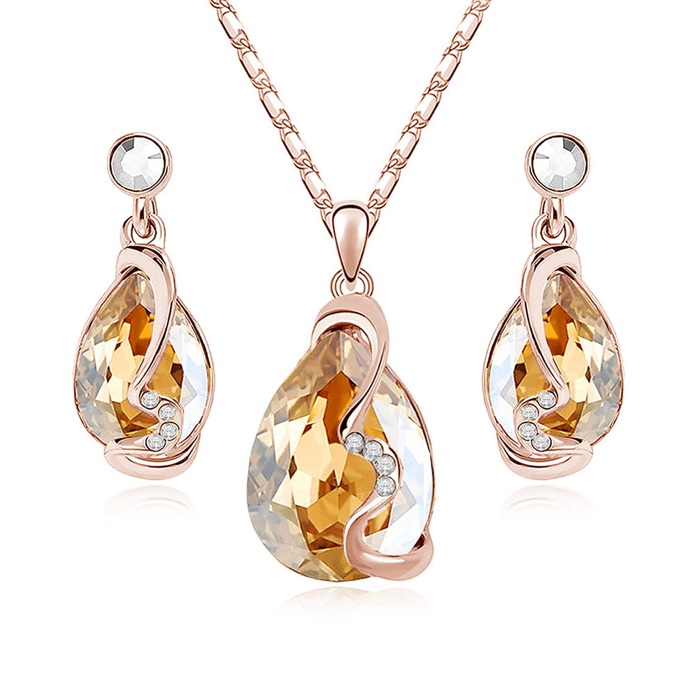 Komplet Swarovski Elements Burszynowe ezki