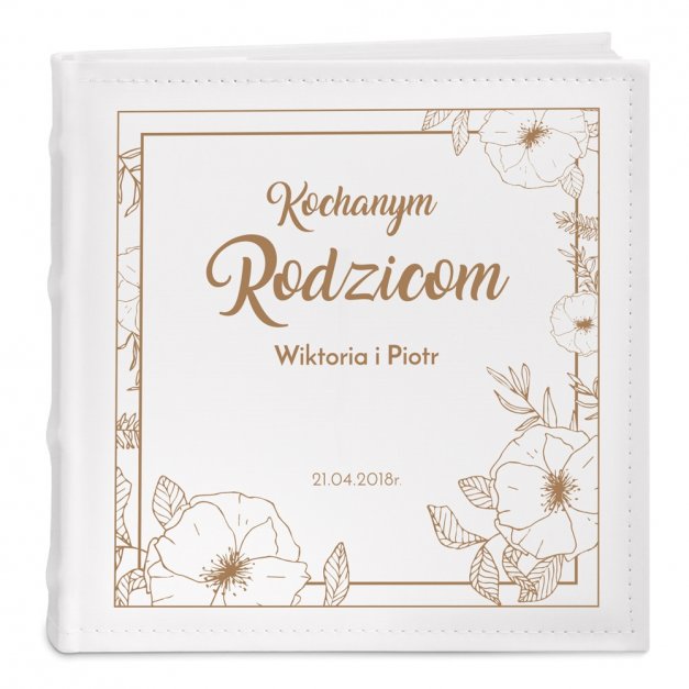 Album na zdjęcia z nadrukiem dla rodziców jako podziękowanie ślubne