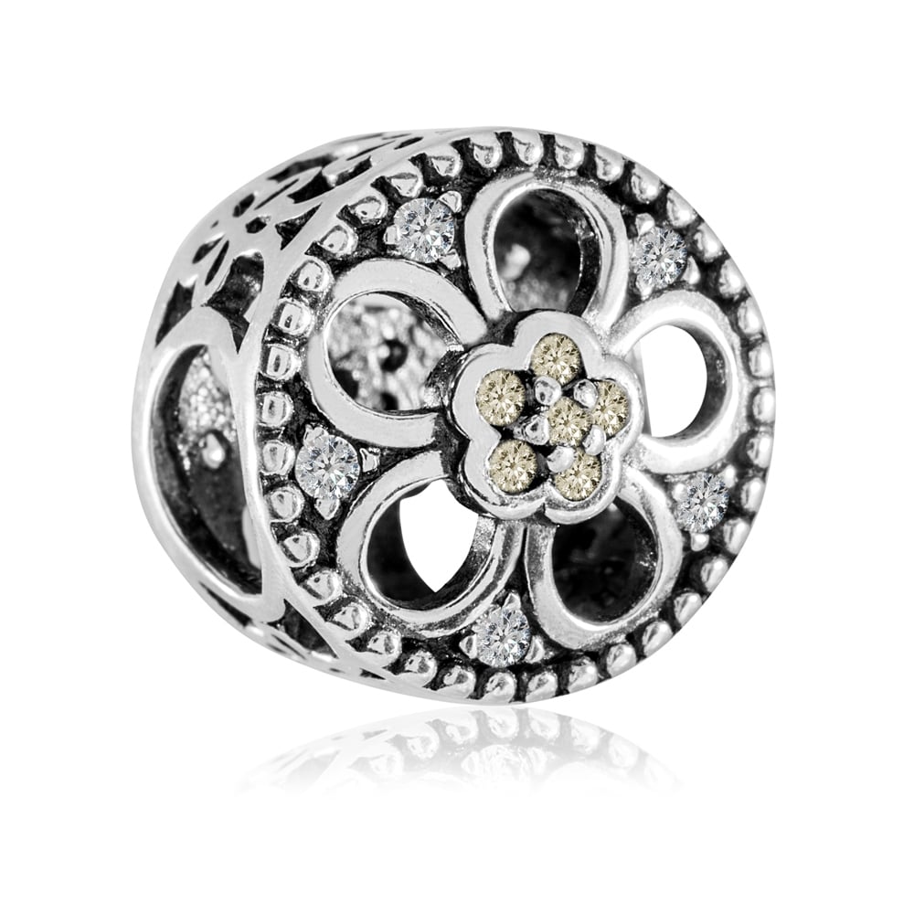 Charms Koralik Srebrny LENE KWIATY