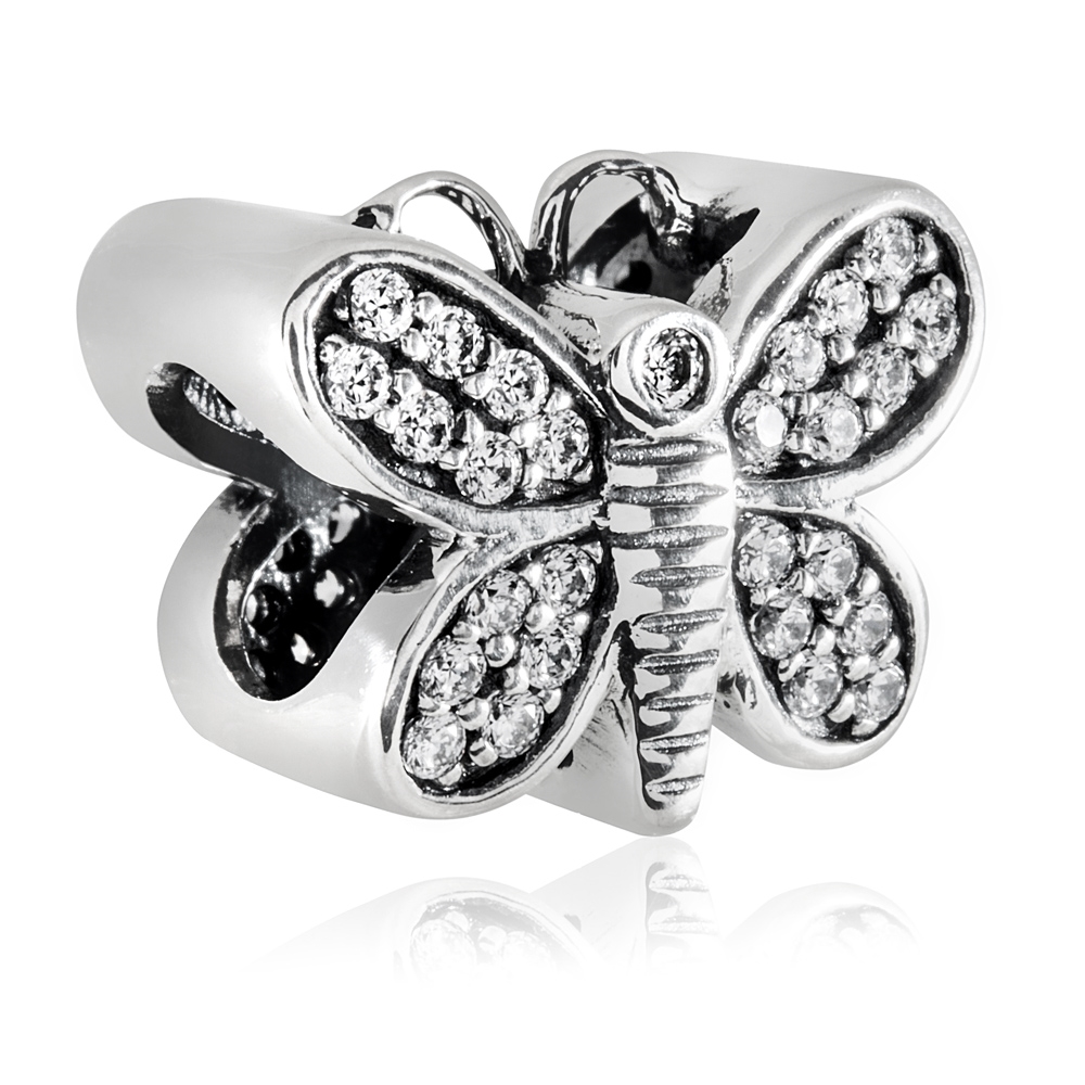 Charms Koralik Srebrny MOTYL