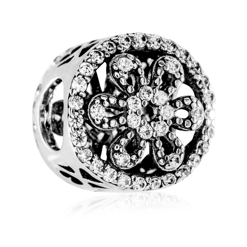 Charms Koralik Srebrny BIZANTYJSKIE KWIATY