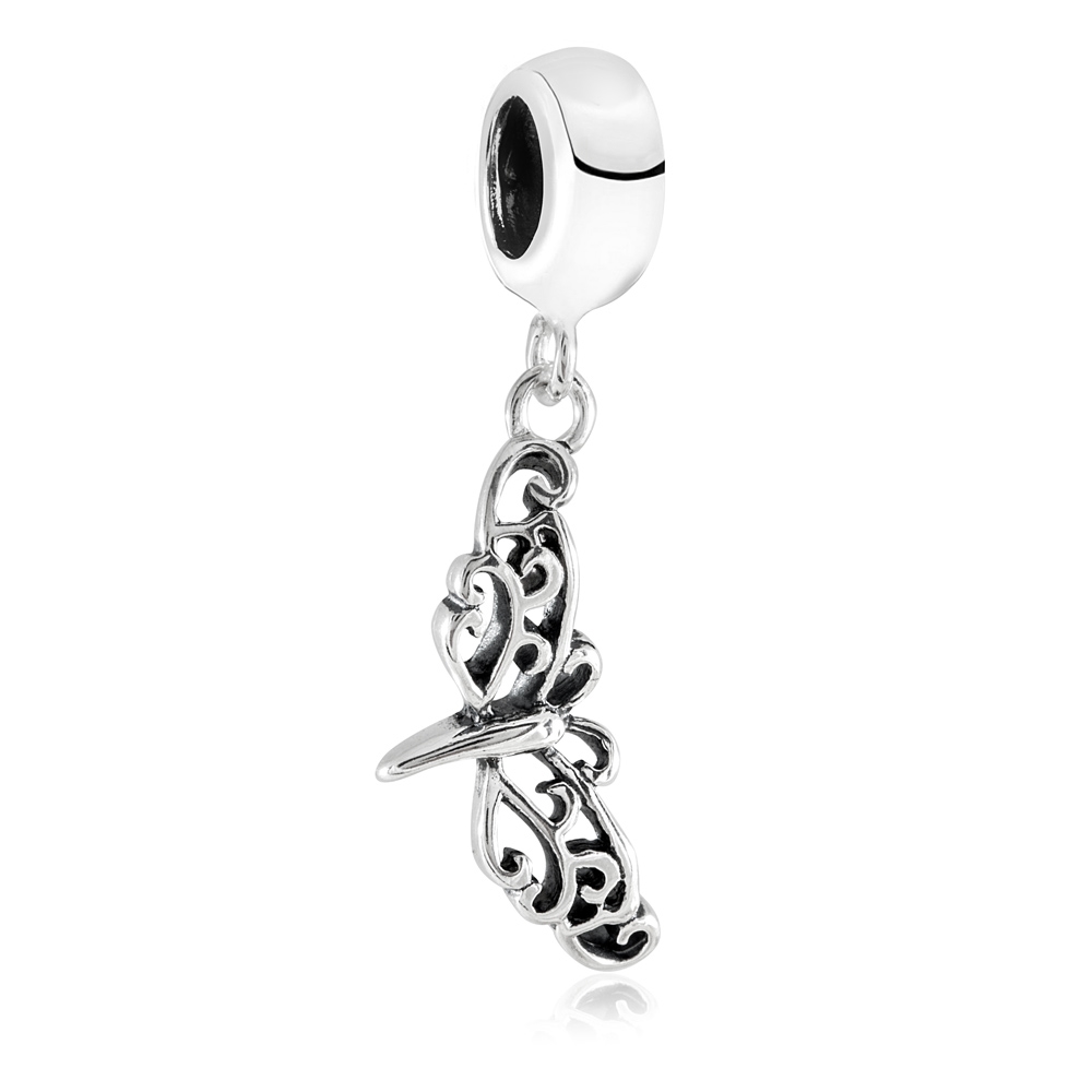 Charms Koralik Srebrny ZAKLCIE MOTYLA
