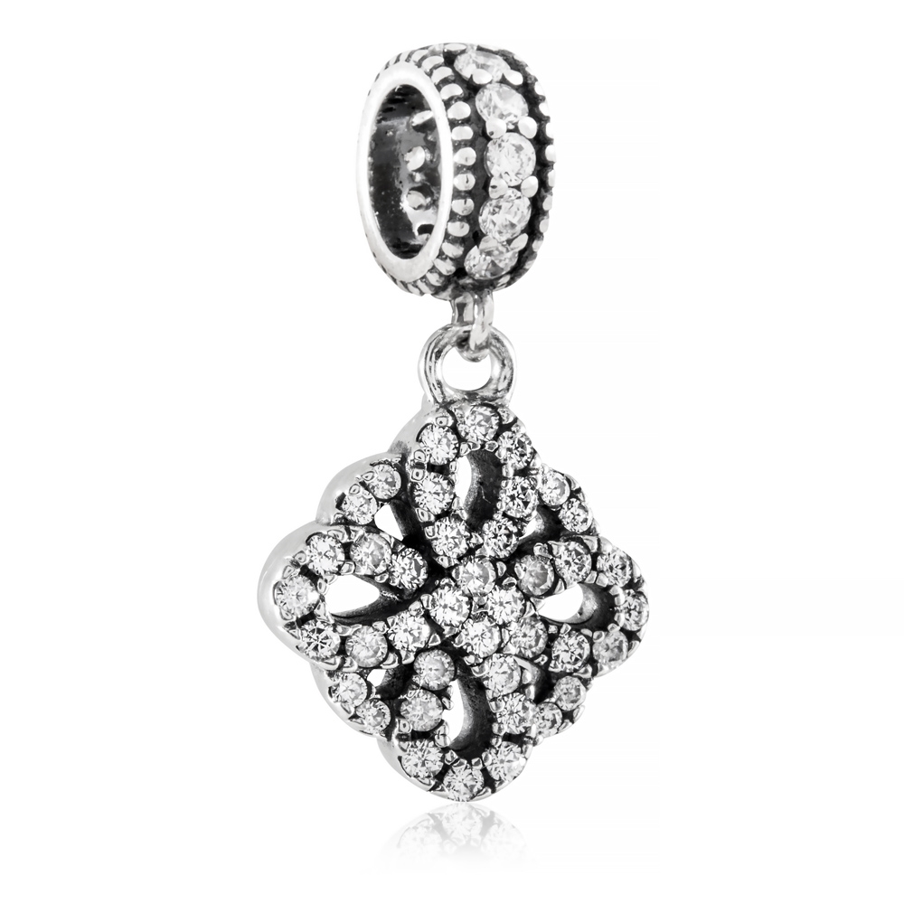 Charms Koralik Srebrny DAMA KARO