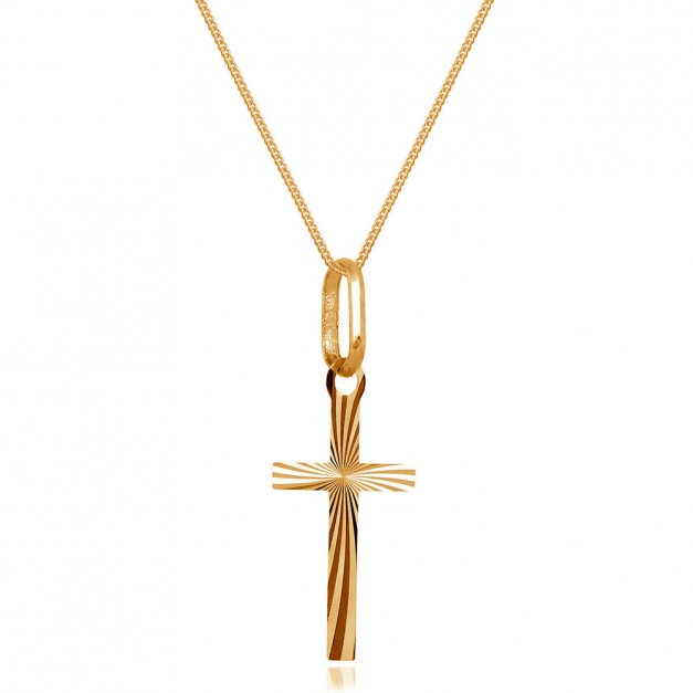 Złoty Krzyżyk 585 La Luce z Łańcuszkiem Grawer