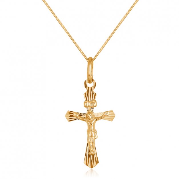 Złoty Krzyżyk 333 La Luce z Pasyjką Łańcuszek Grawer