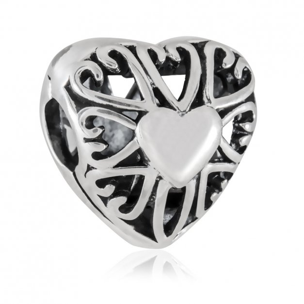 Charms Koralik KLIPS Srebrny LUDZKIE SERCE