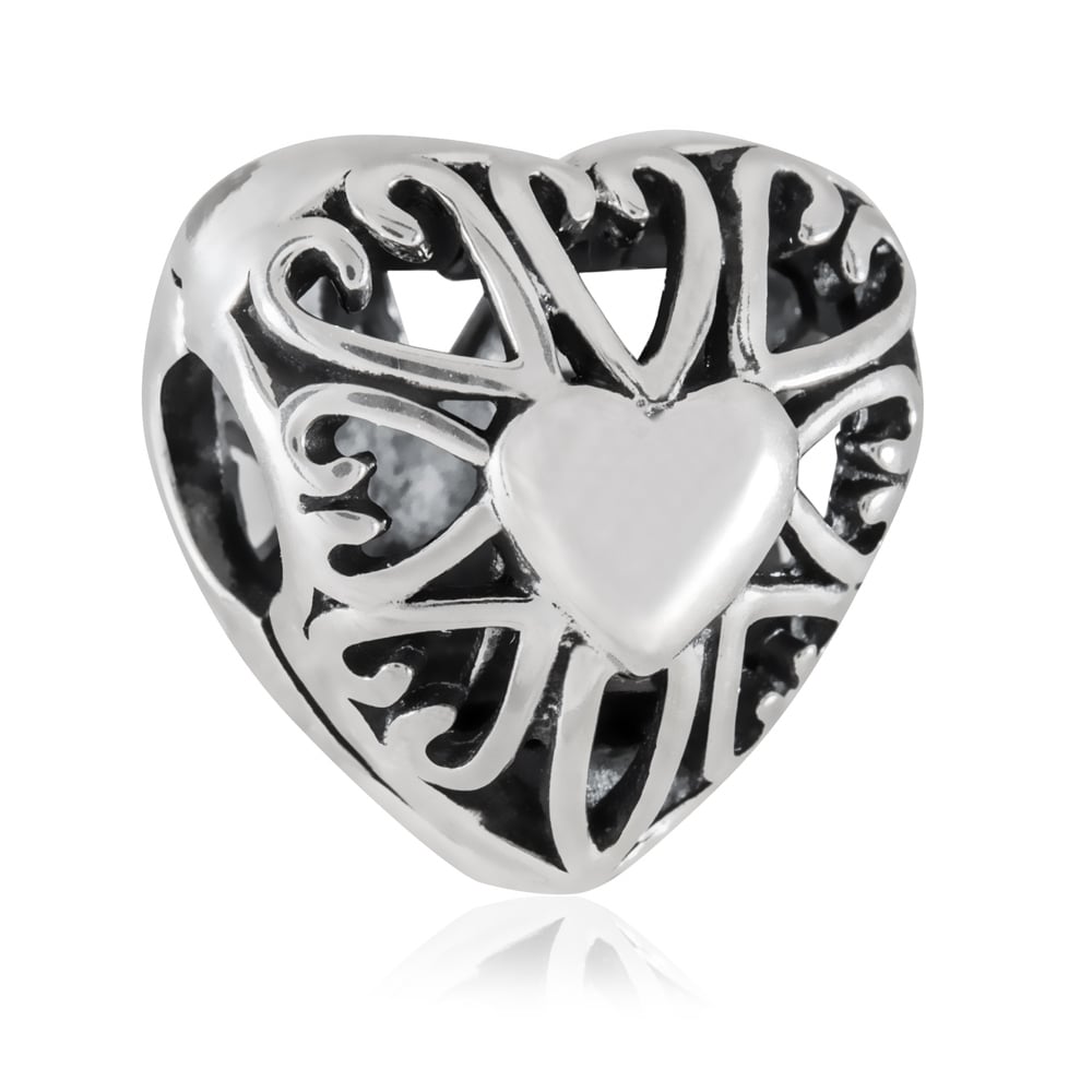 Charms Koralik KLIPS Srebrny LUDZKIE SERCE