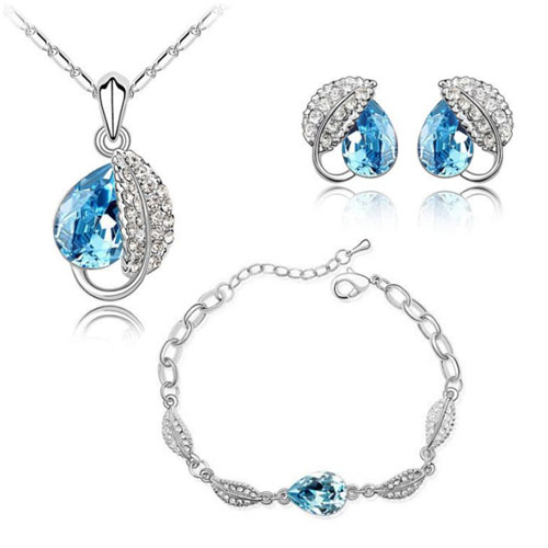Komplet Swarovski Elements Krople Rosy