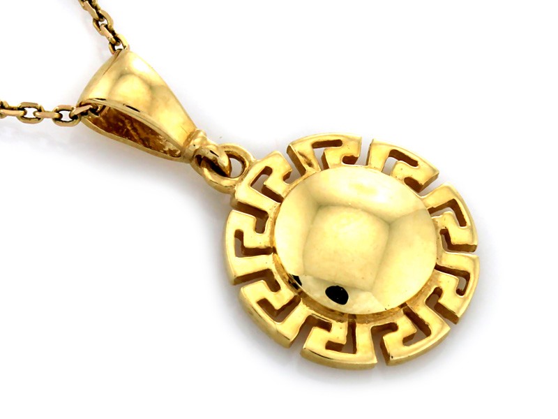 Złota zawieszka 585 symbol PREZENT GRAWER