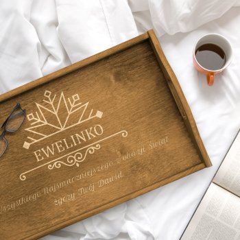 Personalizowany Stolik Jasny Brąz Śniadaniowy Na Święta Snieżka