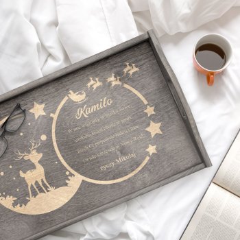 Personalizowany Stolik Szary Śniadaniowy Na Święta Sanie