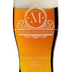 Kufel szklany szklanka do piwa z grawerem dla niego
