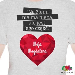 Koszulka męska szara z nadrukiem dla męża narzeczonego chłopaka na walentynki