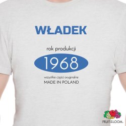 Koszulka męska szara z nadrukiem dla niego na urodziny