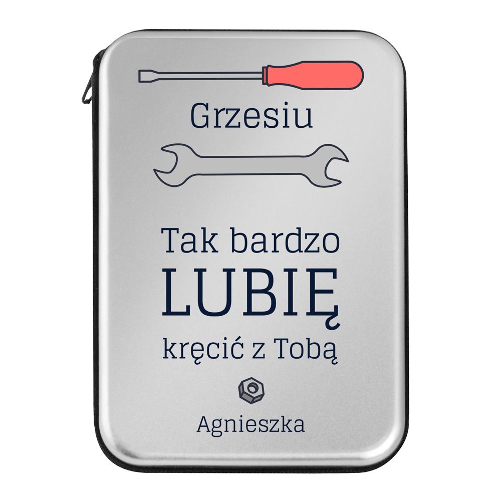 Narzędzia w etui zestaw z nadrukiem dla chłopaka męża majsterkowicza