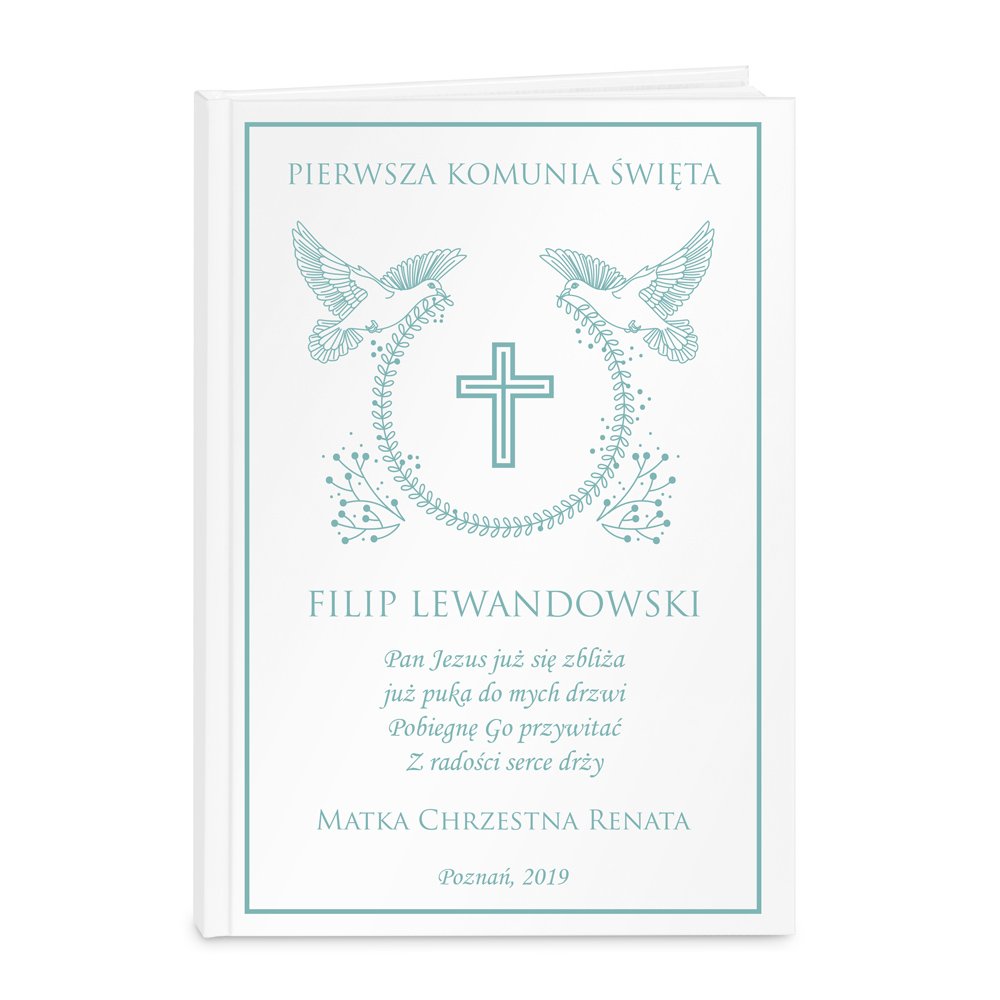 Biblia rozmiar M z nadrukiem dla chłopca na komunię