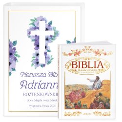 Biblia w etui z nadrukiem dla chłopca dziewczynki