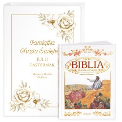 Biblia w etui z nadrukiem dla dziewczynki na chrzest