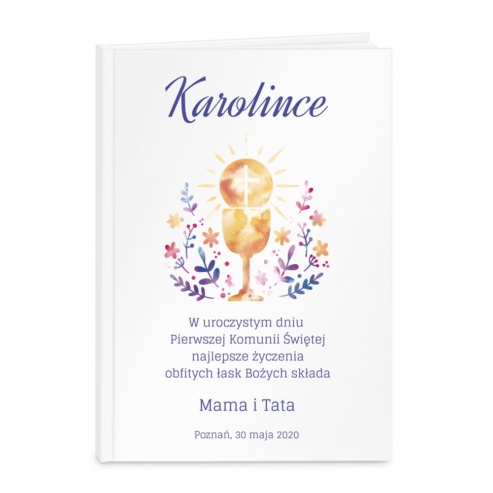 Biblia rozmiar M z nadrukiem dla dziewczynki na komunię