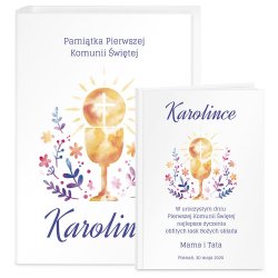 Biblia w etui z nadrukiem dla dziewczynki na komunię