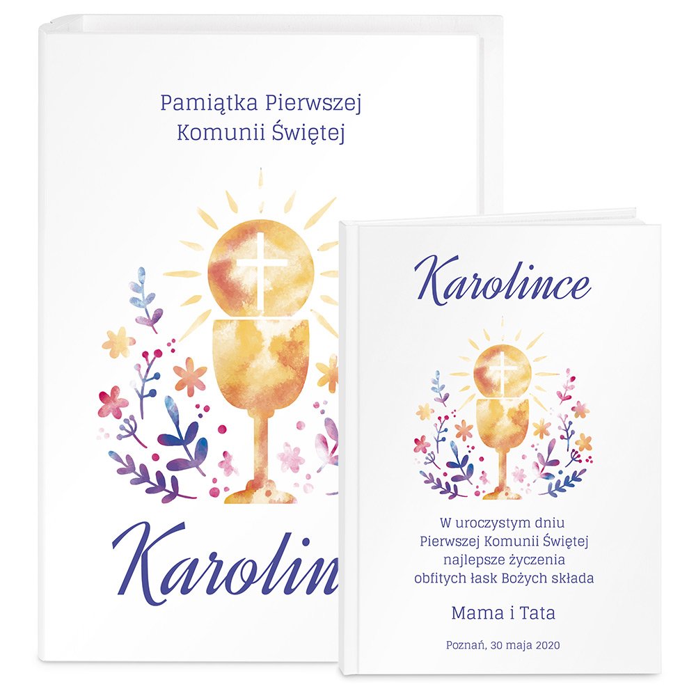 Biblia w etui z nadrukiem dla dziewczynki na komunię
