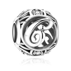 Charms Zawieszka Koralik 925 Literka C