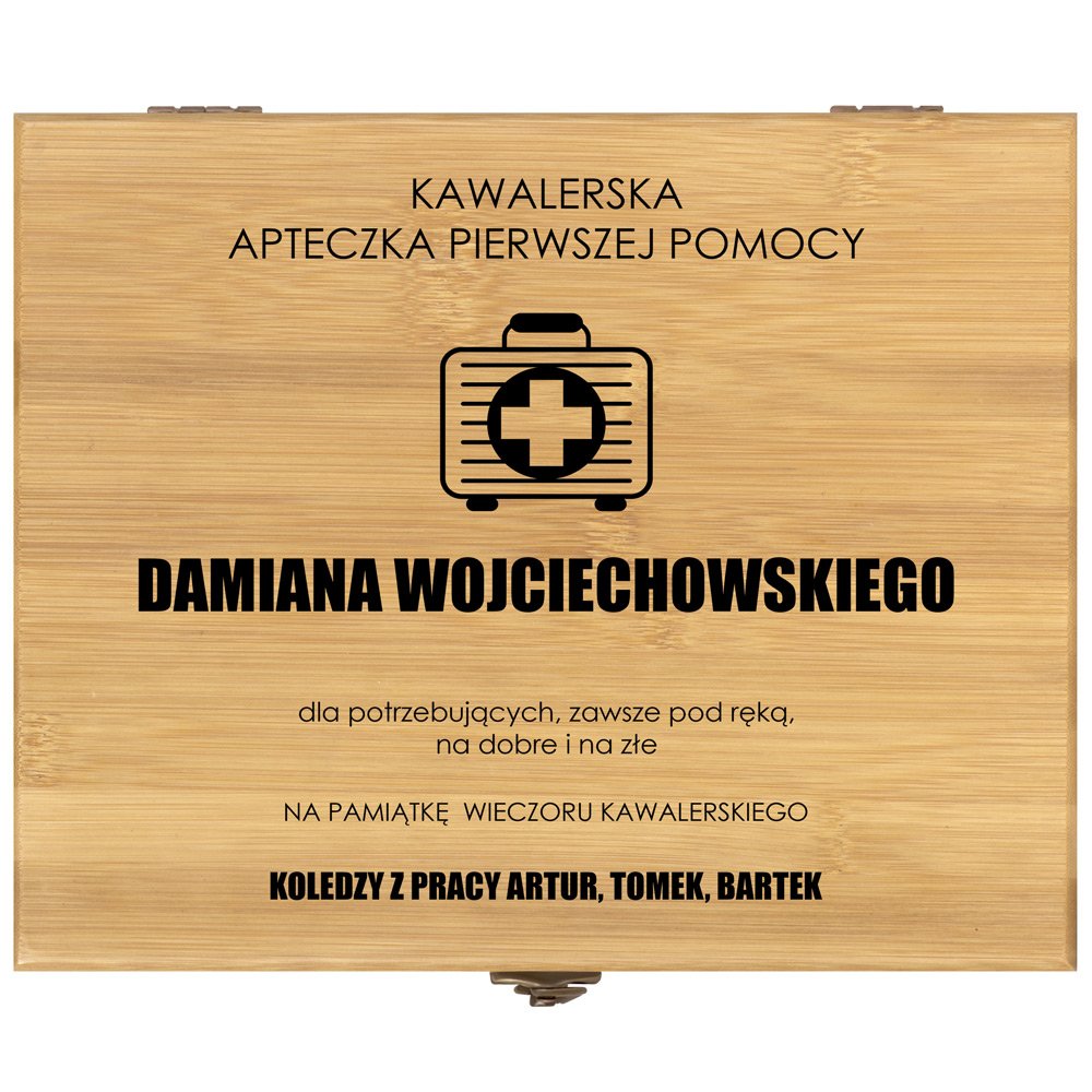 Akcesoria do wina zestaw deluxe w skrzynce z nadrukiem dla przyjaciela na wieczór kawalerski