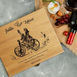 Akcesoria do wina zestaw deluxe w skrzynce z nadrukiem dla pary na ślub