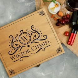 Akcesoria do wina zestaw deluxe w skrzynce z nadrukiem dla niego
