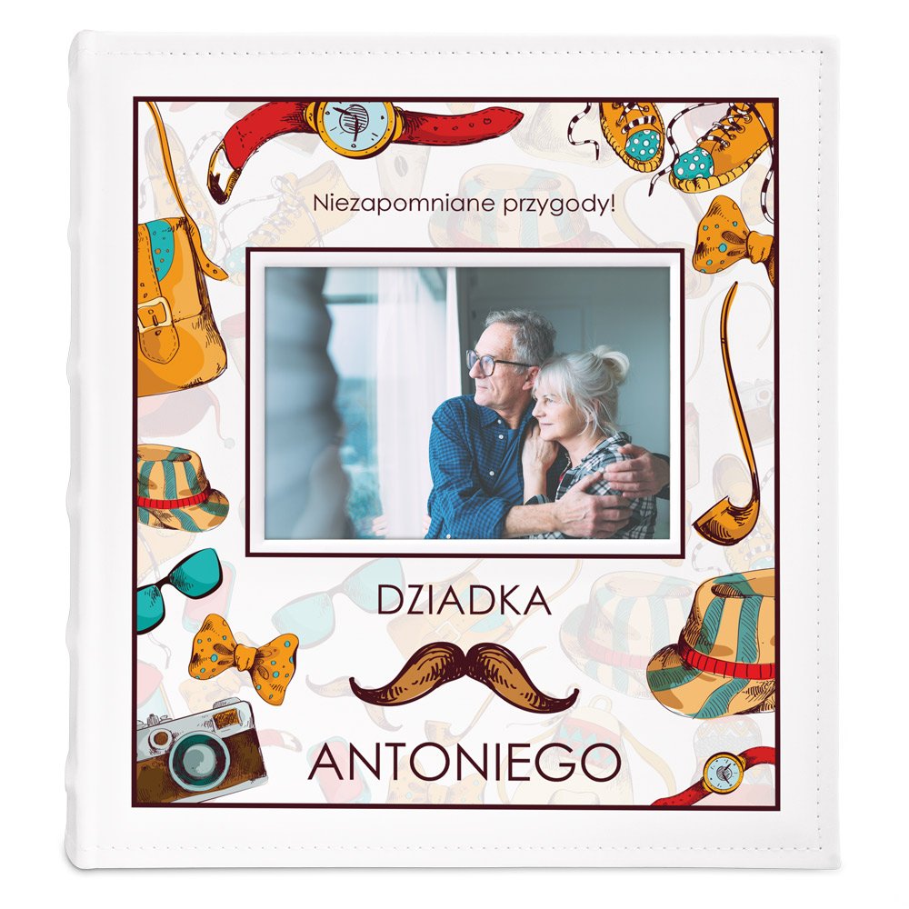 Album na zdjęcia z okienkiem i nadrukiem dla dziadka
