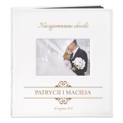 Album na zdjęcia z okienkiem i nadrukiem dla pary na ślub