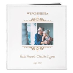 Album na zdjęcia z okienkiem i nadrukiem dla babci i dziadka