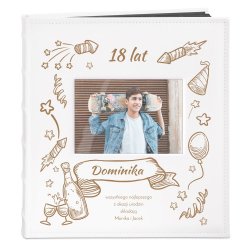 Album na zdjęcia z okienkiem i nadrukiem dla niego na 18 urodziny