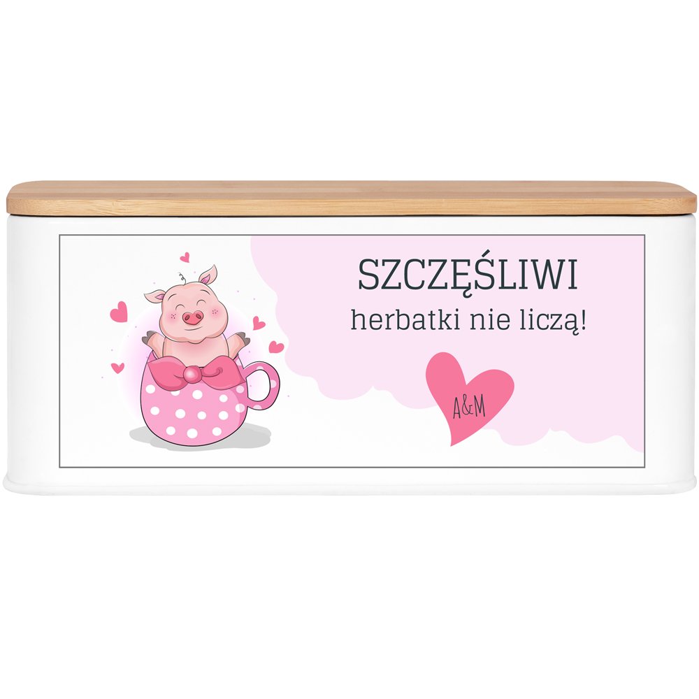 Zestaw herbat herbata w metalowy pudełku z nadrukiem dla pary na ślub rocznicę parapetówkę
