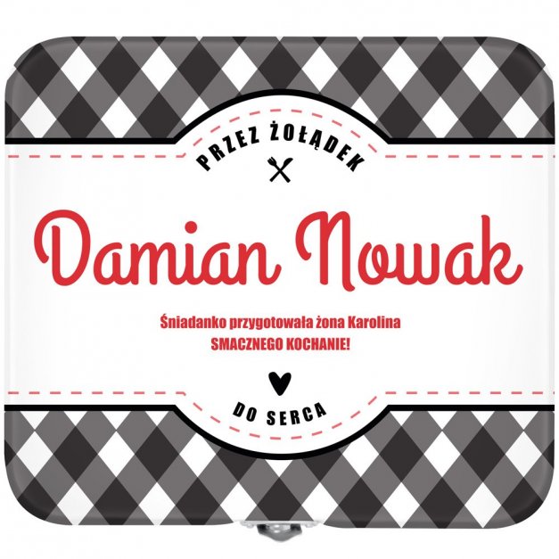Śniadaniówka metalowa lunch box z nadrukiem dla męża