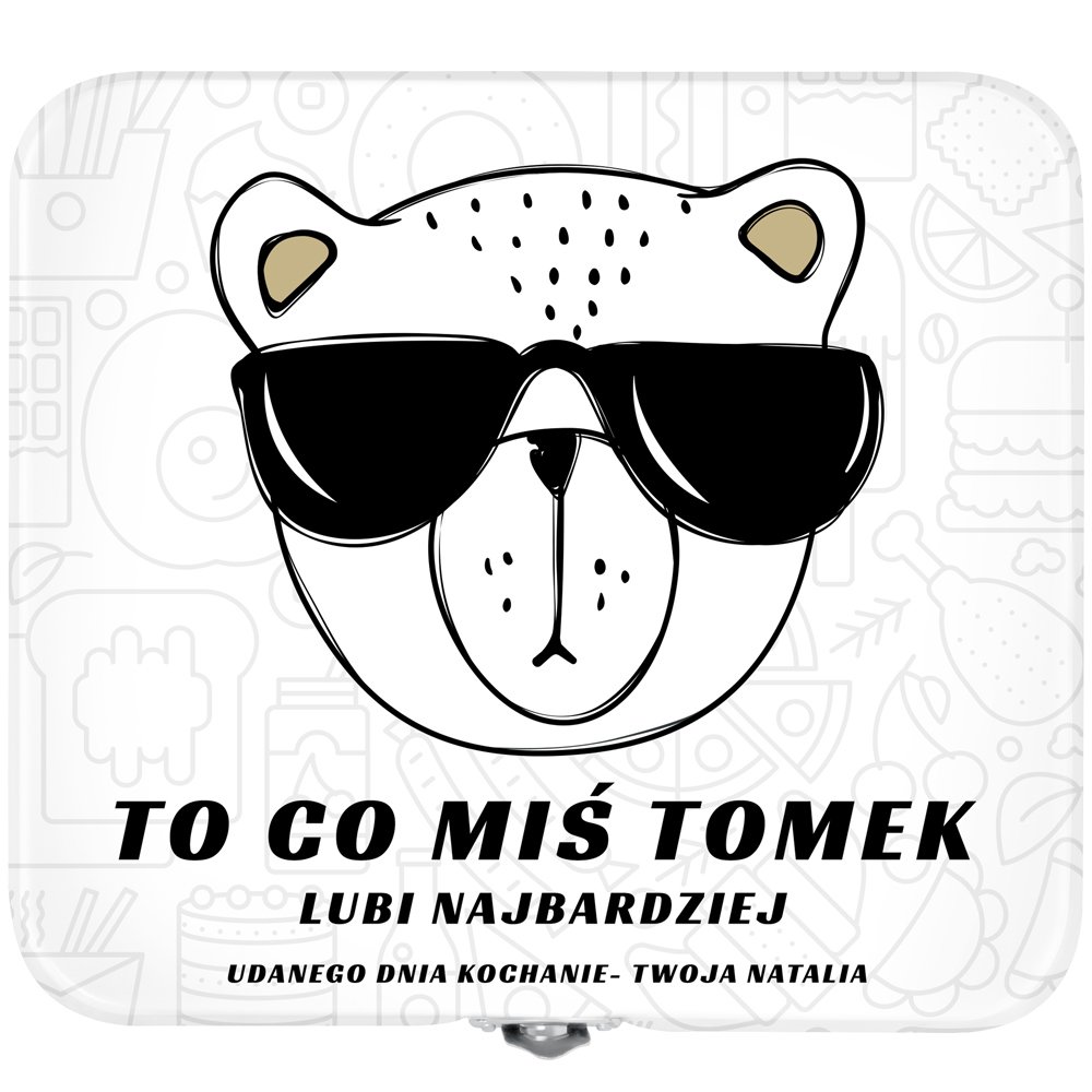 Śniadaniówka metalowa lunch box z nadrukiem dla chłopaka narzeczonego męża