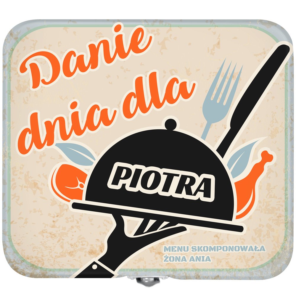 Śniadaniówka metalowa lunch box z nadrukiem dla męża