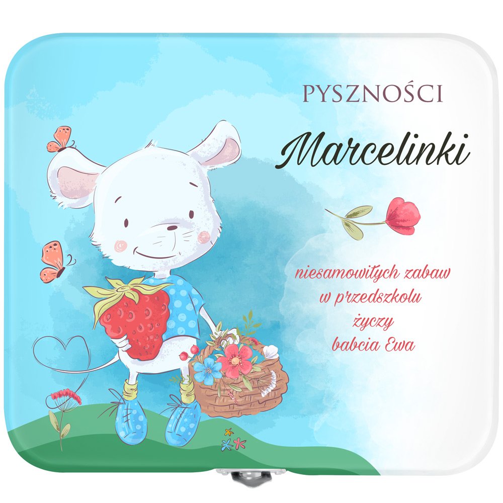 Śniadaniówka metalowa lunch box z nadrukiem dla dziewczynki na imieniny
