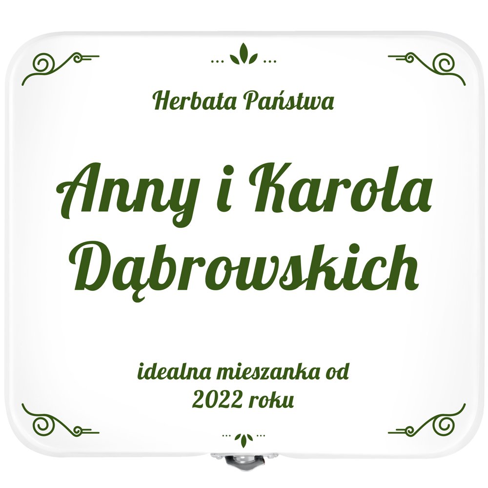 Herbata zestaw herbat w metalowym pudełku z nadrukiem dla pary