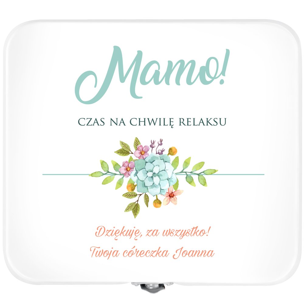 Herbata zestaw herbat w metalowym pudełku z nadrukiem dla mamy