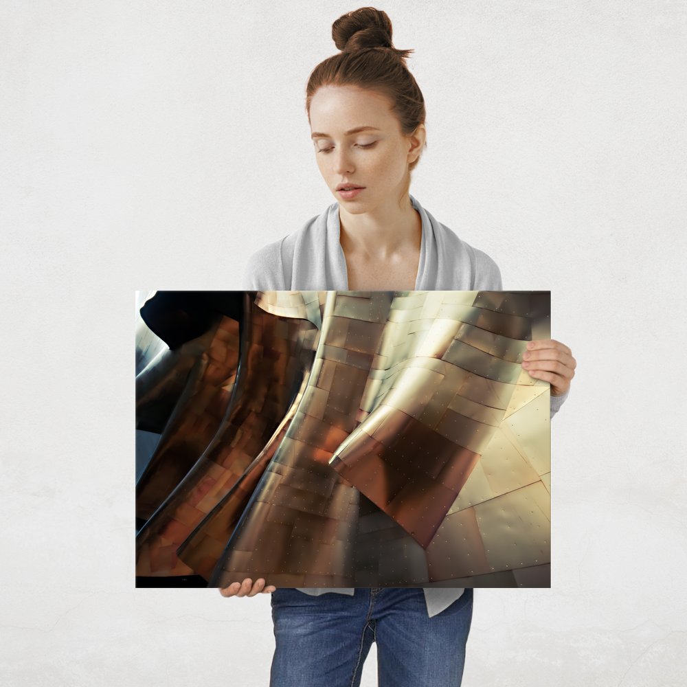 Plakat metalowy pofalowany metal L