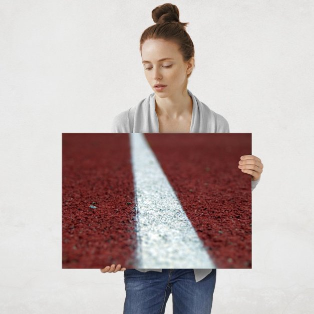 Plakat metalowy biała linia L