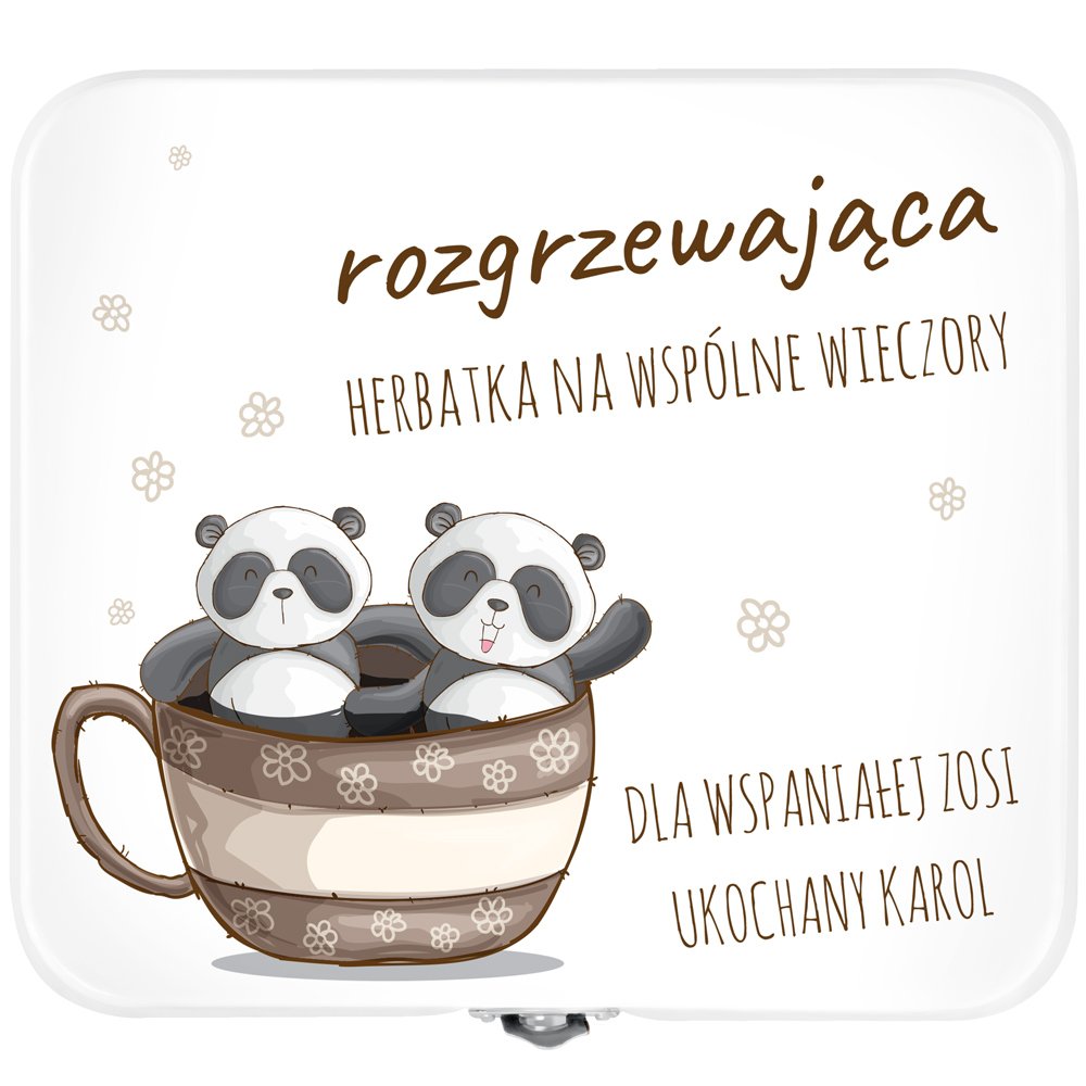 Herbata zestaw herbat w metalowym pudełku z nadrukiem dla dziewczyny żony
