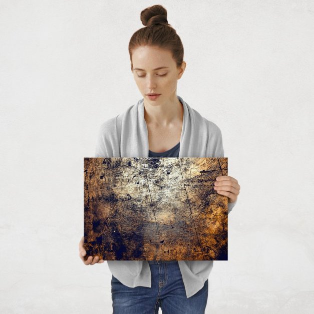 Plakat metalowy drewniana tekstura M
