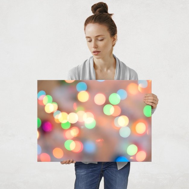 Plakat metalowy bokeh L